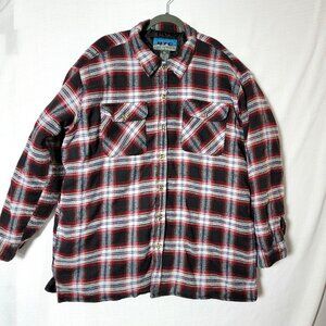 BTC Bay Trading Co Mens Shirt Size 4XL Lined Quilted Flannel Red Black White